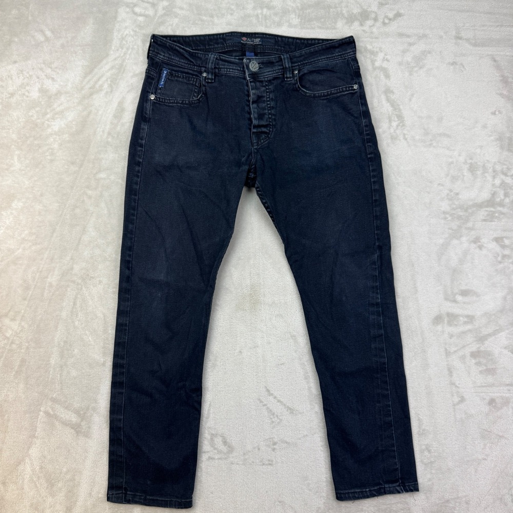 Armani Jeans Mens Dark Wash Denim Jeans Modern Fit Bolero Button Fly Straight